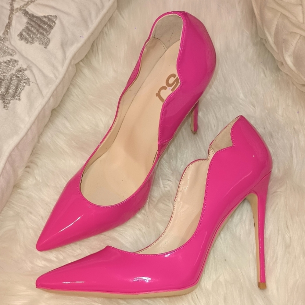Bright Pink Patent Leather Stiletto Pump Heels